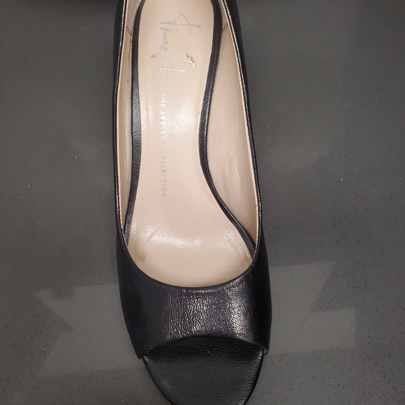 Black Leather Wedges - Picture 5 of 5